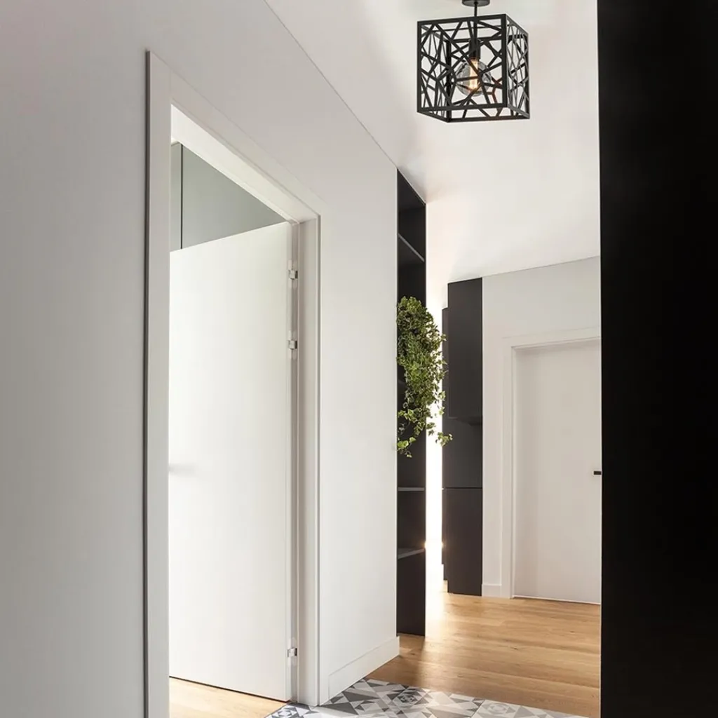 Straluma Mat zwarte plafondlamp metaal met vierkante kap> Plafondlampen|Landelijke Verlichting