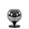 Straluma Mat zwarte tafellamp met smoke/titanium bol klein> Tafellampen|Luxe Verlichting