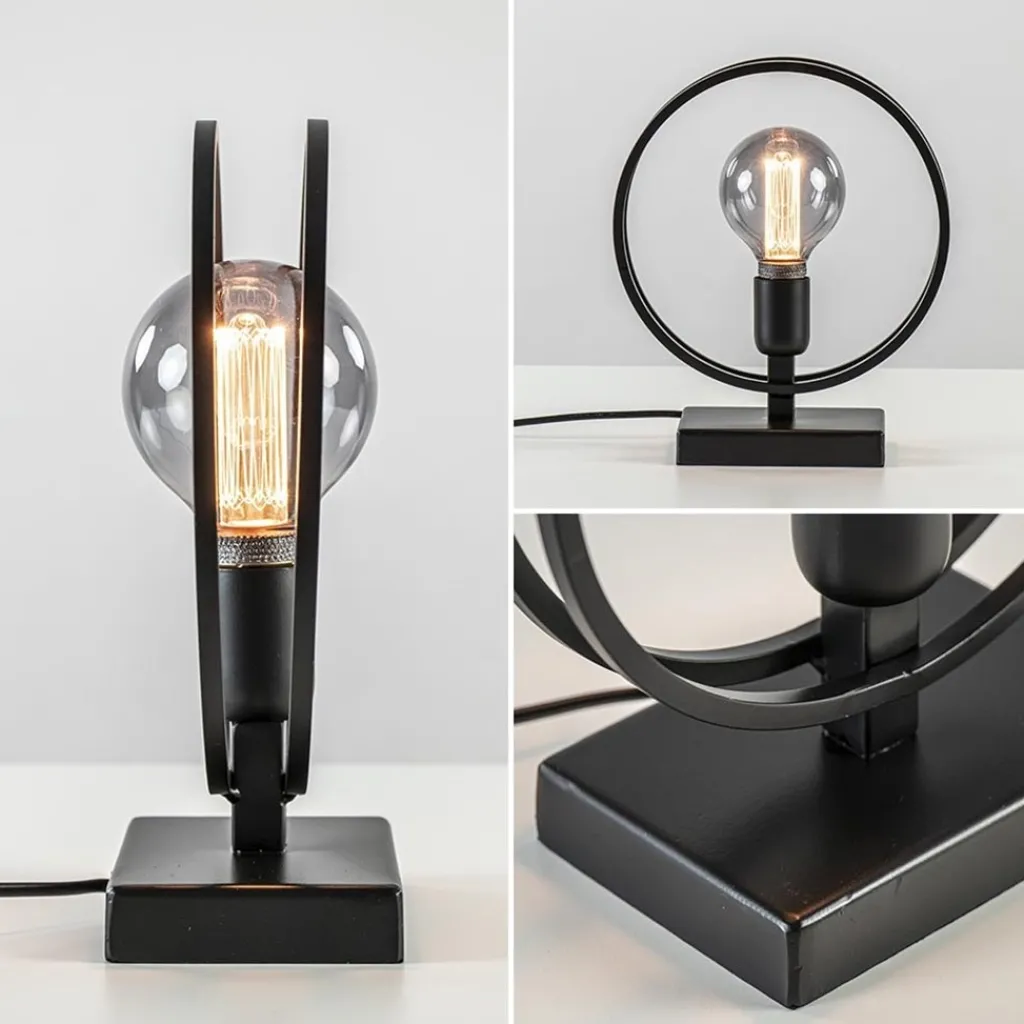 Straluma Mat zwarte tafellamp Rudra L&L> Light and Living|Woonkamerlampen