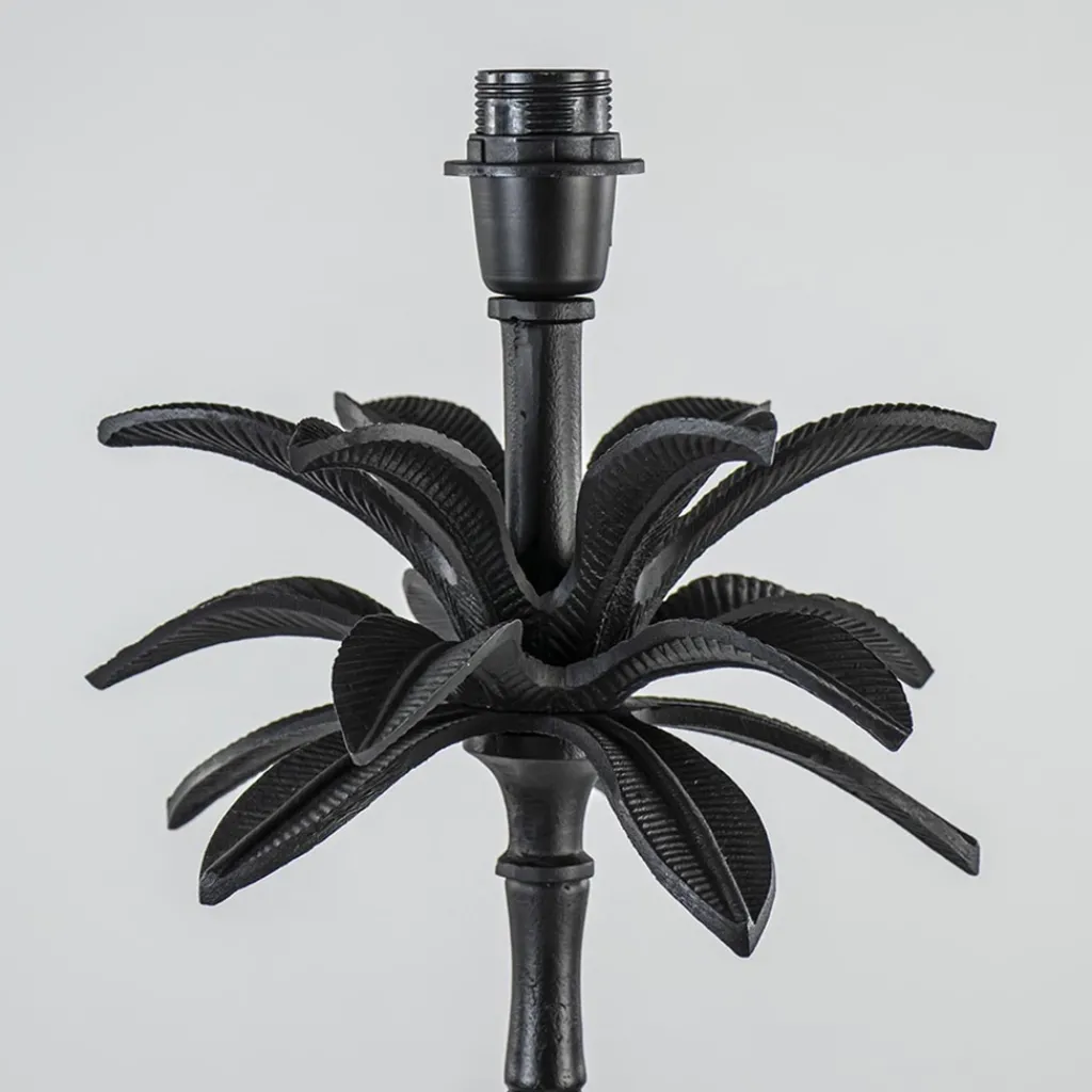 Straluma Mat zwarte vloerlamp Armata met palmbladeren> Vloerlampen|Lampenvoeten