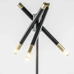 Straluma Mat zwarte vloerlamp G9 met gouden accenten><noscript><img width=