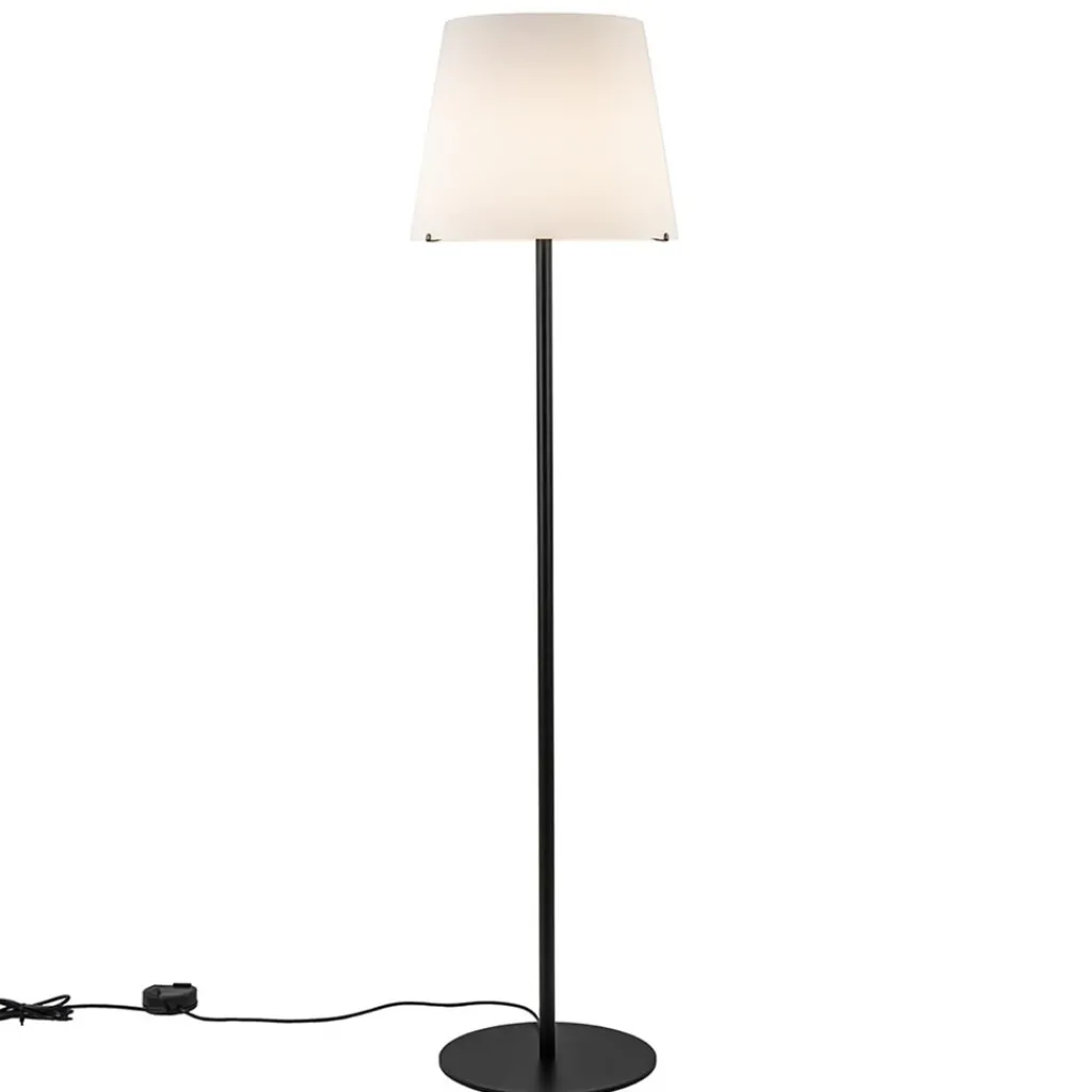 Straluma Mat zwarte vloerlamp met opaal glazen kap> Vloerlampen|Design Verlichting
