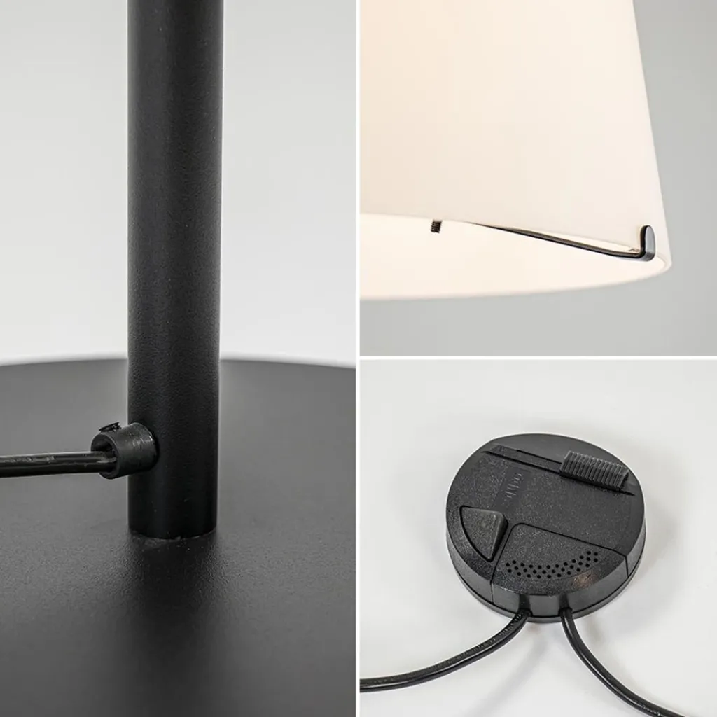 Straluma Mat zwarte vloerlamp met opaal glazen kap> Vloerlampen|Design Verlichting