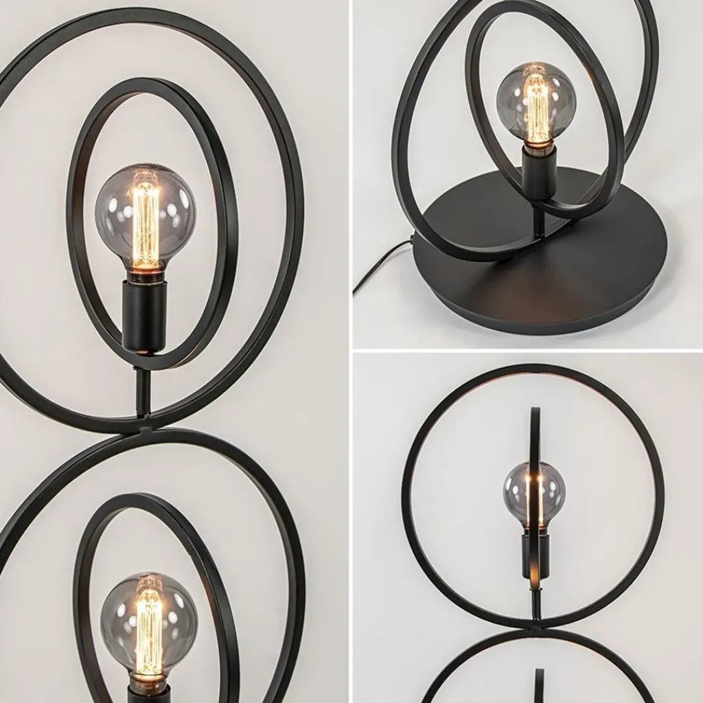 Straluma Mat zwarte vloerlamp rings> Vloerlampen|Industriële Verlichting