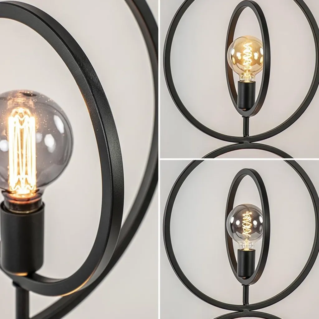 Straluma Mat zwarte vloerlamp rings> Vloerlampen|Industriële Verlichting