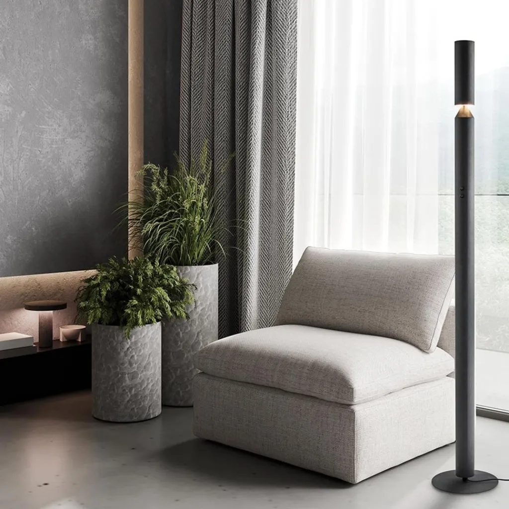 Straluma Mat zwarte vloerlamp up+down> Design Verlichting