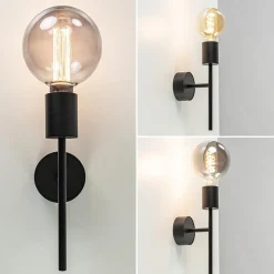 Straluma Mat zwarte wandlamp exclusief lichtbron><noscript><img width=