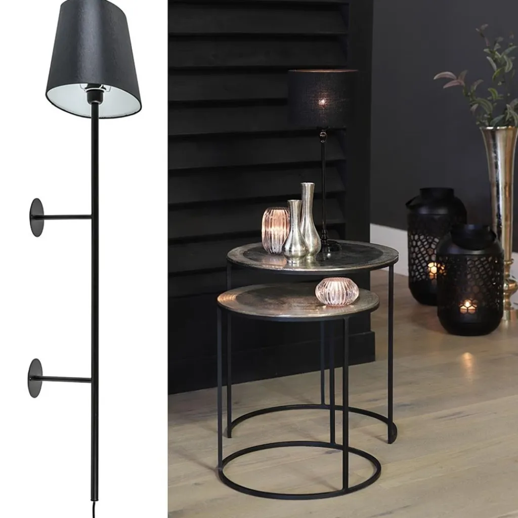 Straluma Mat zwarte wandlamp Soriano exclusief kap> Wandlampen|Light and Living
