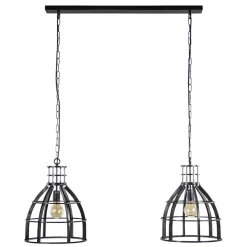 Straluma Metalen eettafel hanglamp 2-lichts kooi> Eettafellampen|Pendel Lampen