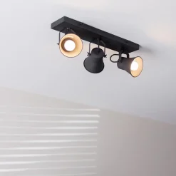 Straluma Metalen 3-l plafondlamp mat zwart verstelbaar><noscript><img width=