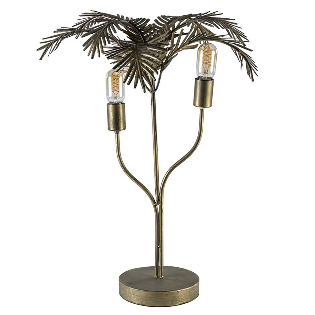 Straluma Metalen tafellamp Palm antiek brons Light and Living> Tafellampen|Light and Living