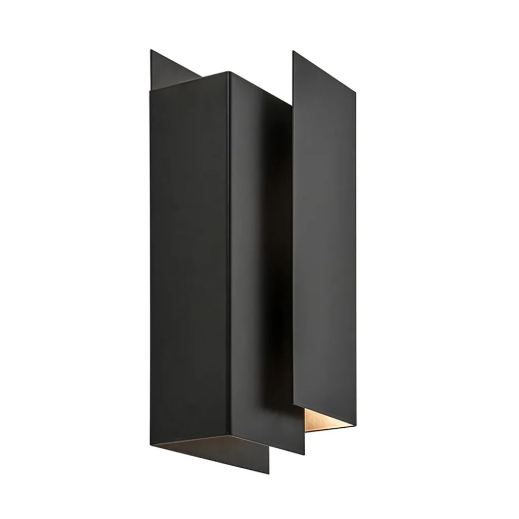 Straluma Metalen wandlamp zwart met overlap> Wandlampen|Design Verlichting