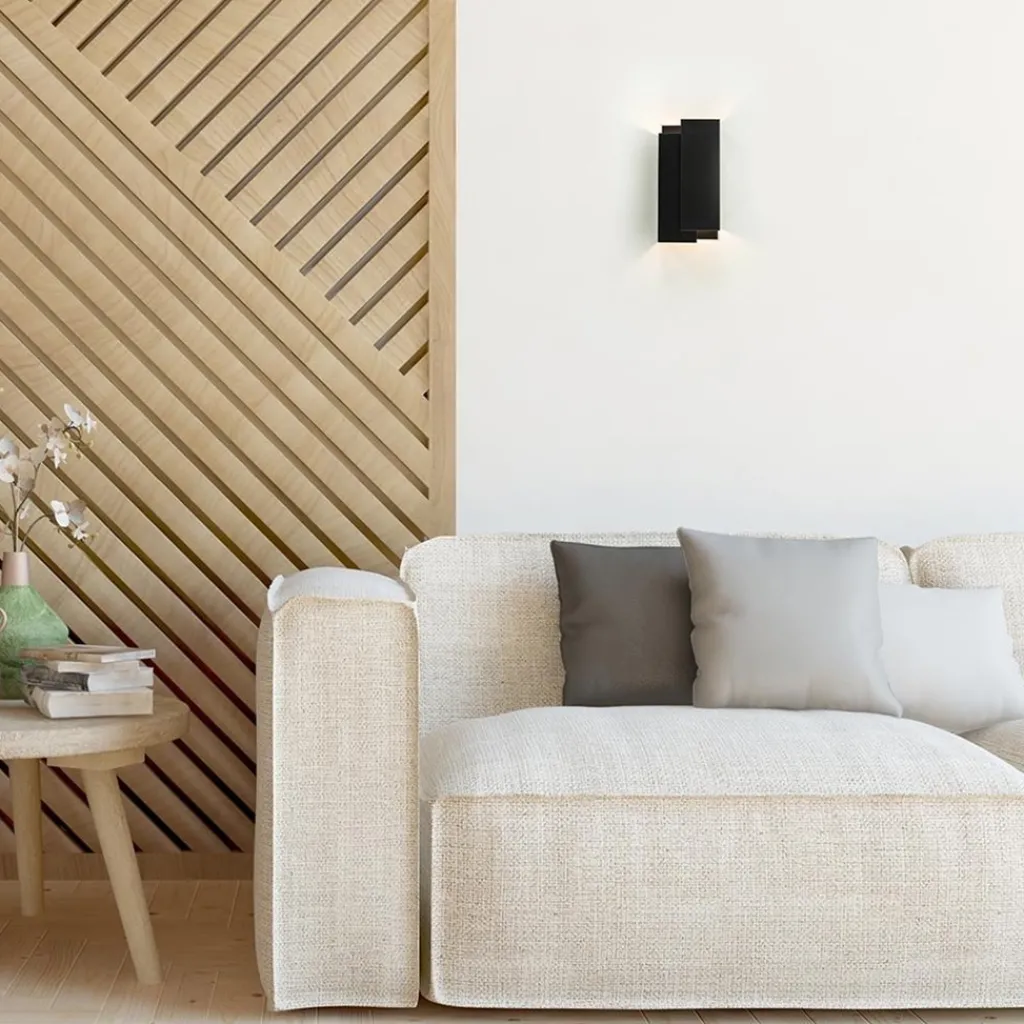 Straluma Metalen wandlamp zwart met overlap> Wandlampen|Design Verlichting