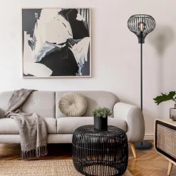 Straluma Modern zwarte vloerlamp met draad kap><noscript><img width=