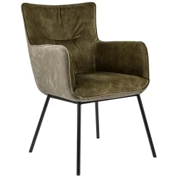 Straluma Moderne eetkamerstoel leder met stoffen zitting> Eetkamerstoelen