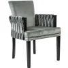 Straluma Moderne eetkamerstoel verlours grijs met zwart> Eetkamerstoelen