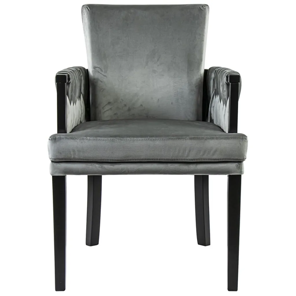 Straluma Moderne eetkamerstoel verlours grijs met zwart> Eetkamerstoelen