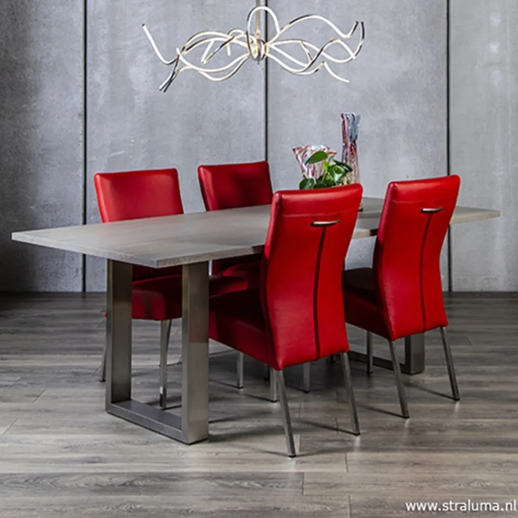 Straluma Moderne eettafel vergrijsd eiken 200x100> Eettafels