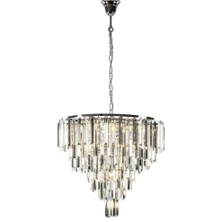 Straluma Moderne kroonluchter chroom met helder en smoke glas> Hanglampen|Kroonluchters