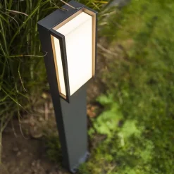 Straluma Moderne LED buitenpaal grijs rechthoek IP54><noscript><img width=