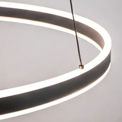 Straluma Moderne LED hanglamp zwarte ring 80 cm><noscript><img width=