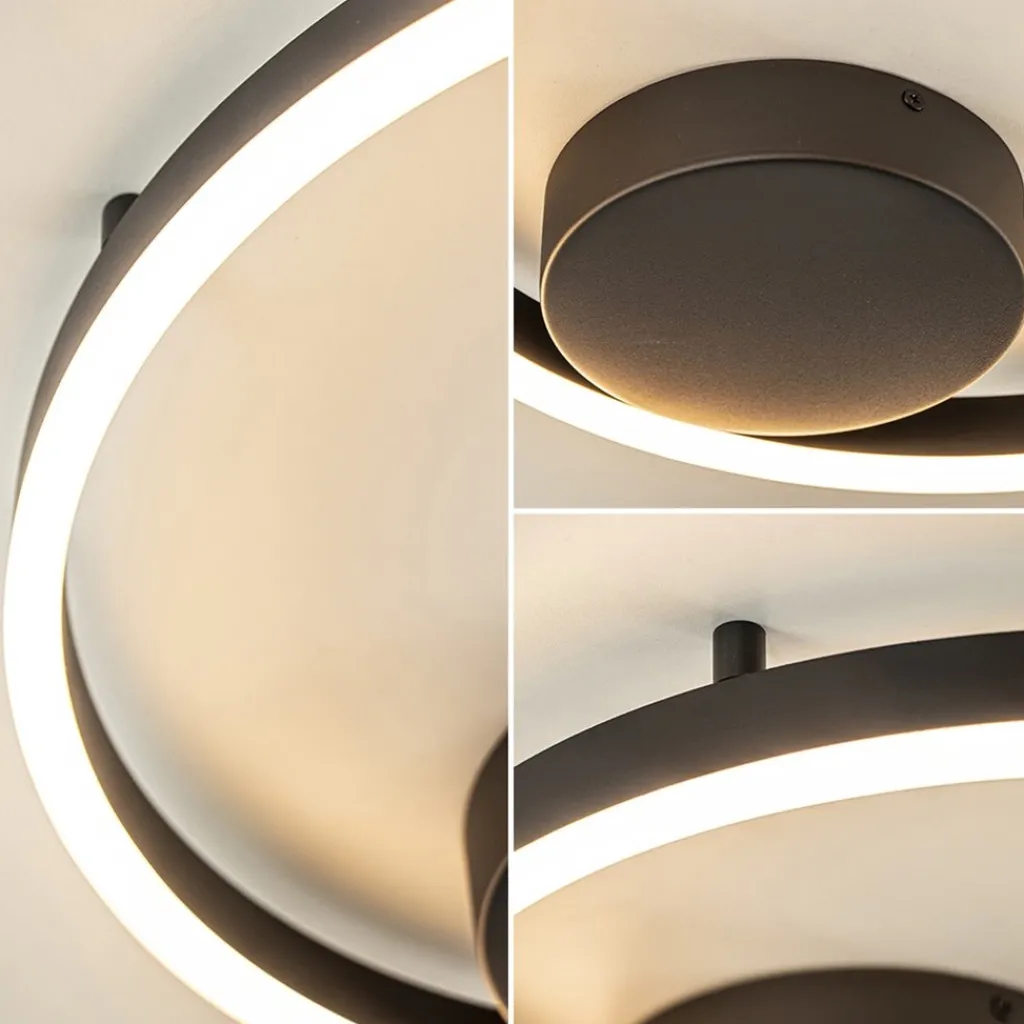 Straluma Moderne LED plafond/wandlamp ring zwart> Plafondlampen|Wandlampen