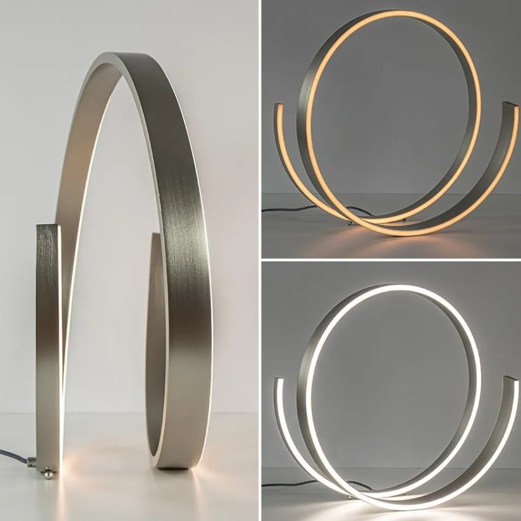 Straluma Moderne LED tafellamp nikkel met dim to warm functie> Tafellampen|LED Tafellampen