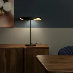 Straluma Moderne LED tafellamp zwart met goud dimbaar><noscript><img width=