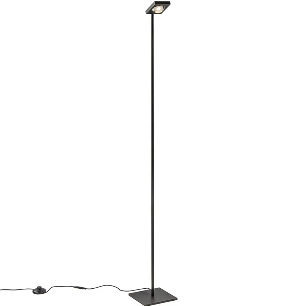 Straluma Moderne LED vloerlamp lens zwart verstelbaar> Vloerlampen|Leeslampen