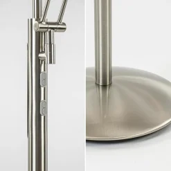 Straluma Moderne LED vloerlamp nikkel met uplighter en leeslamp><noscript><img width=