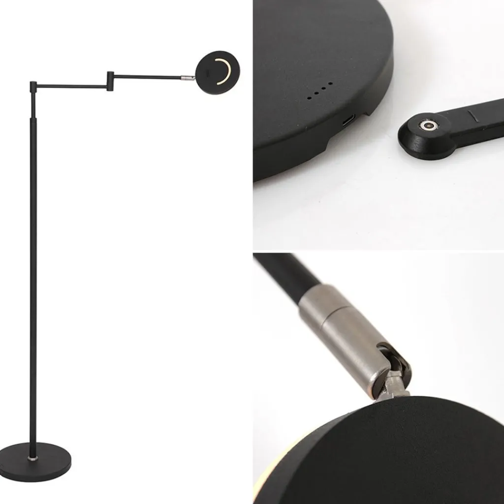 Straluma Moderne LED vloerlamp op accu zwart dimbaar> Vloerlampen|Leeslampen