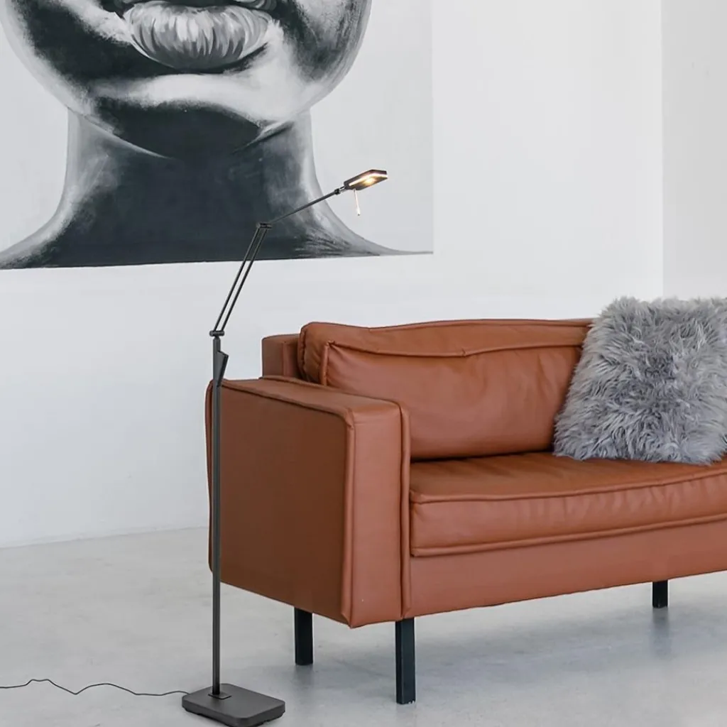 Straluma Moderne LED vloerlamp zwart met verstelbare arm> Vloerlampen|Leeslampen