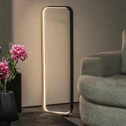 Straluma Moderne LED vloerlamp zwart/goud dim to warm><noscript><img width=