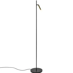 Straluma Moderne LED vloerlamp zwart met gouden spot> Vloerlampen|Leeslampen
