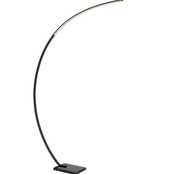 Straluma Moderne LED vloerlamp zwart met zwart marmer> Vloerlampen|Booglampen