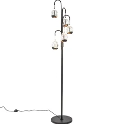Straluma Moderne LED vloerlamp zwart met helder glas> Vloerlampen|LED Vloerlampen