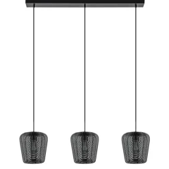 Straluma Moderne 3-lichts eettafelhanglamp Adeta mat zwart> Eettafellampen|Light and Living