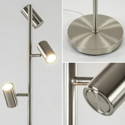 Straluma Moderne 3-lichts vloerlamp nikkel met 3-standen dimbaar LED><noscript><img width=