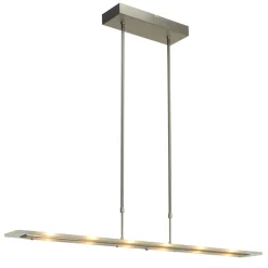 Straluma Moderne nikkel LED hanglamp met helder glas dimbaar> Hanglampen|Eettafellampen