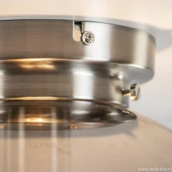 Straluma Moderne plafondlamp nikkel met smokey glas><noscript><img width=