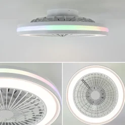 Straluma Moderne plafondventilator wit inclusief LED en color><noscript><img width=