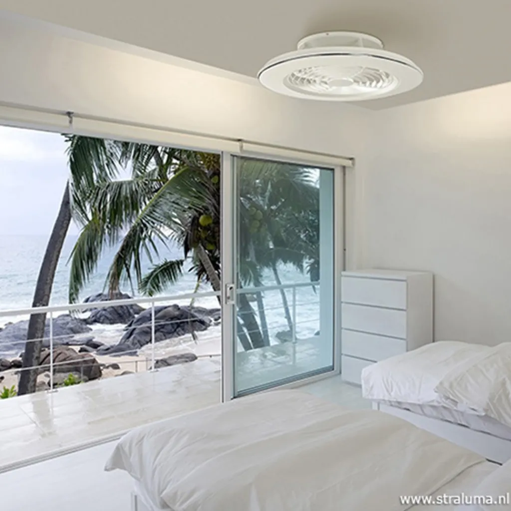 Straluma Moderne plafondventilator wit incl. LED> Plafondlampen|Plafondventilatoren met lamp