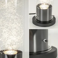 Straluma Moderne tafellamp cilinder helder glas met zwart en zilver><noscript><img width=