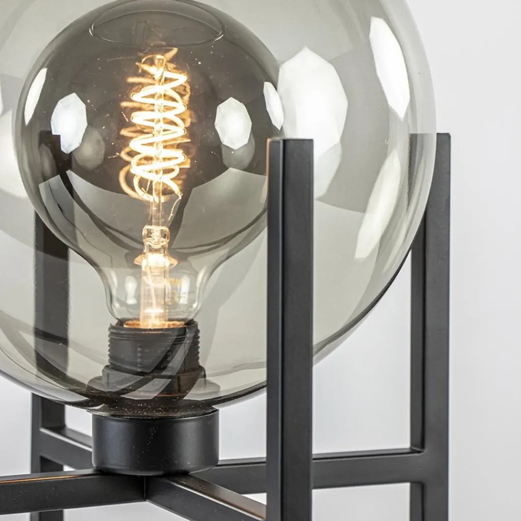 Straluma Moderne tafellamp frame met smoke glazen bol> Tafellampen|Luxe Verlichting