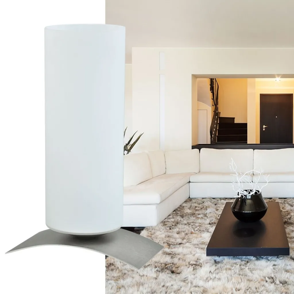 Straluma Moderne tafellamp Oblica zuil nikkel> Woonkamerlampen|Slaapkamerlampen