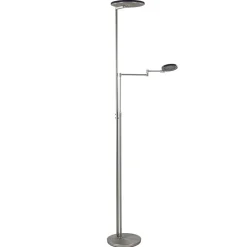 Straluma Moderne vloerlamp uplighter staal met smoke glas> Vloerlampen|Leeslampen