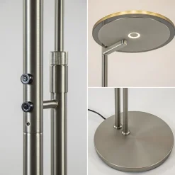 Straluma Moderne vloerlamp uplighter staal met smoke glas><noscript><img width=