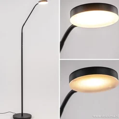 Straluma Moderne vloerlamp zwart met dimbaar LED> Vloerlampen|Leeslampen