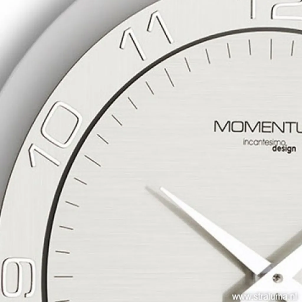 Straluma Moderne wandklok rond RVS keuken/kantoor> Moderne Verlichting