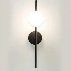 Straluma Moderne wandlamp zwart met witte bol incl LED><noscript><img width=